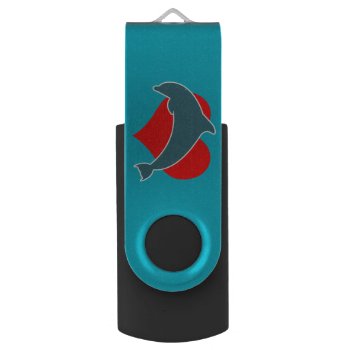 Dolphin Luv Flash Drive by DryGoods at Zazzle