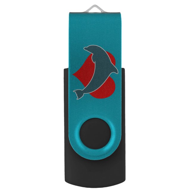 Dolphin Luv Flash Drive (Back (Vertical))