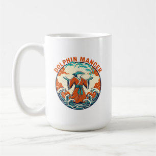 Dolphin Mancer Ocean Magic Japanese Retro Art Coffee Mug
