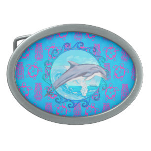 Dolphin Maori Sun Oval Belt Buckle