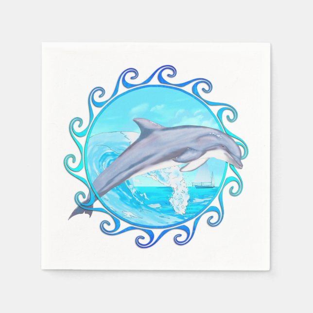 Dolphin Maori Sun Paper Napkins (Front)