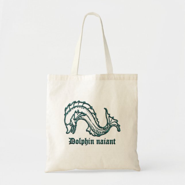 Dolphin medieval heraldry tote bag (Front)