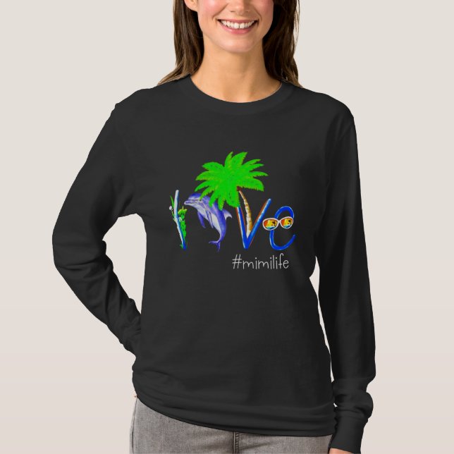 Dolphin Mimilife  Coconut Dolphin And Beach Campin T-Shirt (Front)
