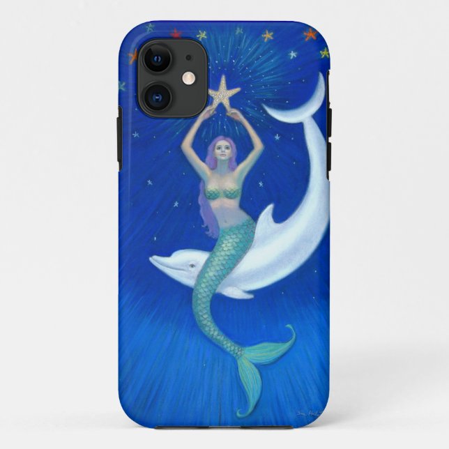 Dolphin Moon Mermaid Fantasy Art iPhone 5 Case (Back)