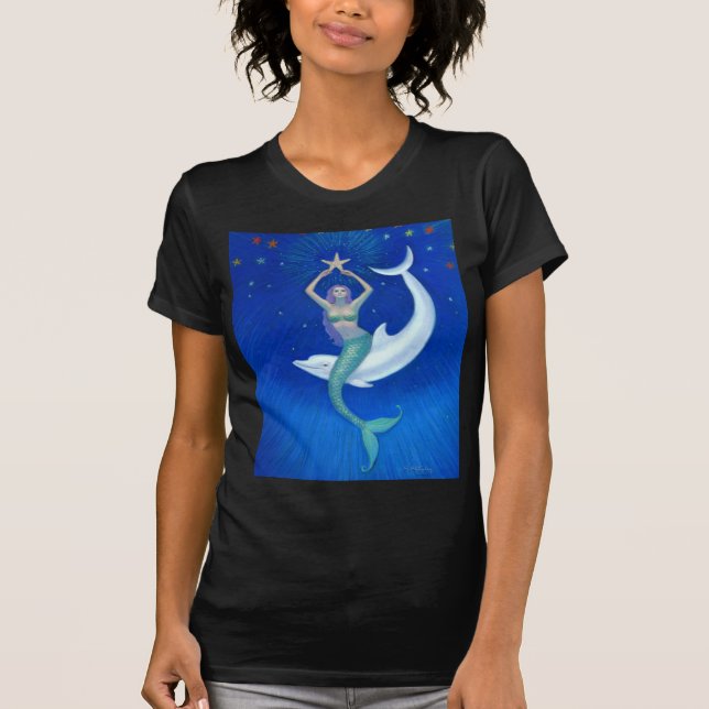 Dolphin Moon Mermaid T-Shirt (Front)