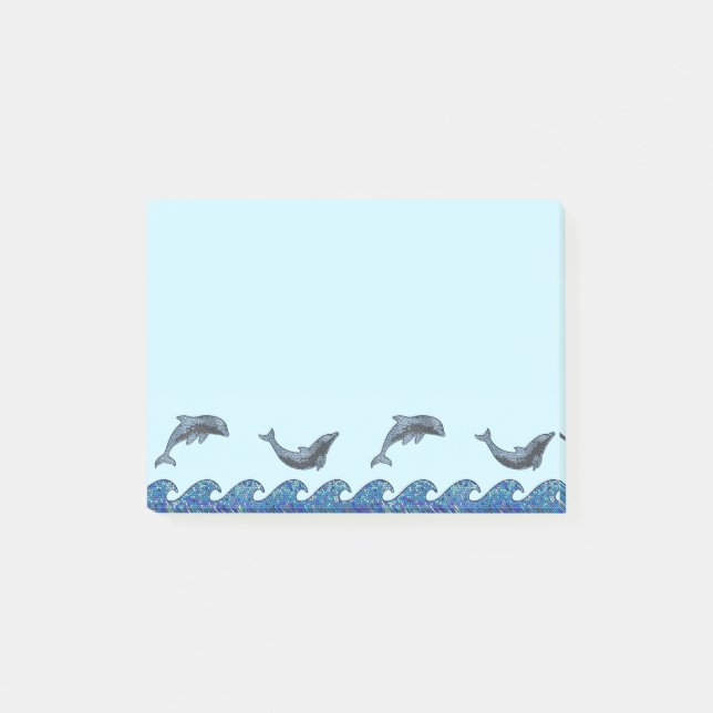dolphin mosaic post-it notes (Front)