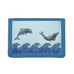 Dolphin Mosaic Tri-fold Wallet at Zazzle