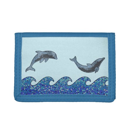 Dolphin Mosaic Tri-fold Wallet