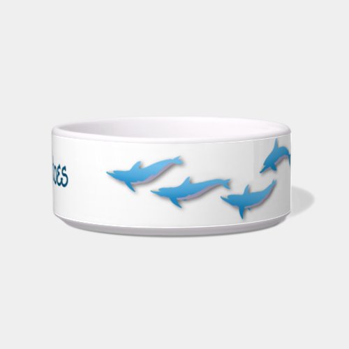 Dolphin Motif Ceramic Pet Bowl
