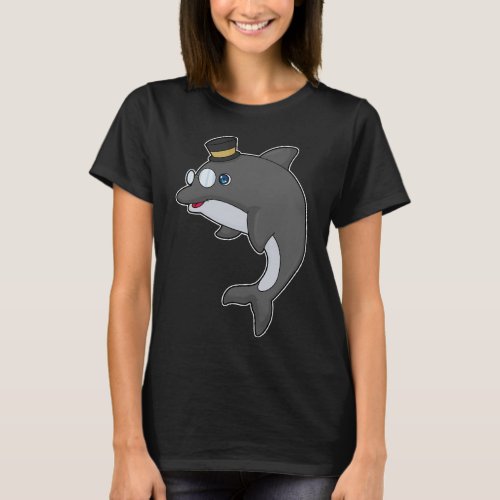 Dolphin Nerd Hat Glasses T_Shirt
