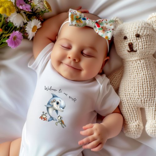 Dolphin New Baby Welcome Bodysuit