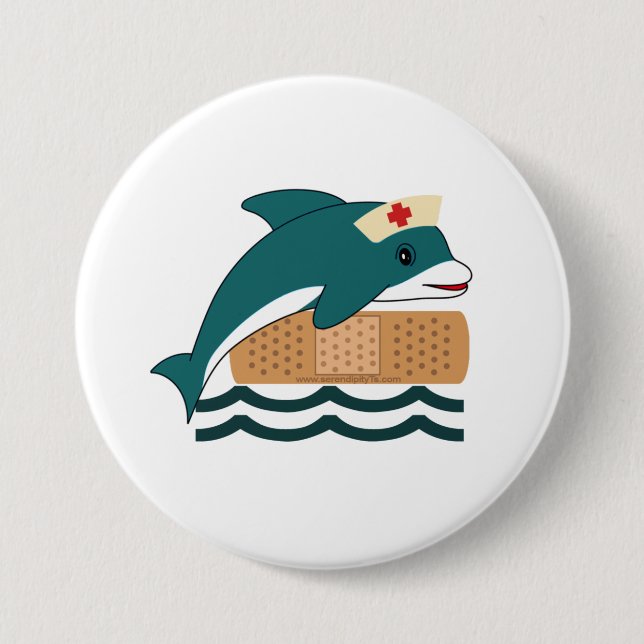 Dolphin Nurse Pinback Button (Front)