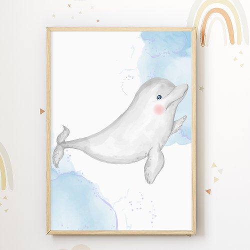 Dolphin Nursery Poster Sea Animal Kids