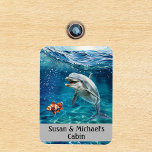 Dolphin Ocean Personalized Sea Magnet<br><div class="desc">This design was created though digital art. It may be personalized in the area provide or customizing by choosing the click to customize further option and changing the name, initials or words. You may also change the text color and style or delete the text for an image only design. Contact...</div>