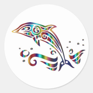Dolphin Ocean Sea Creature Colorful Stickers
