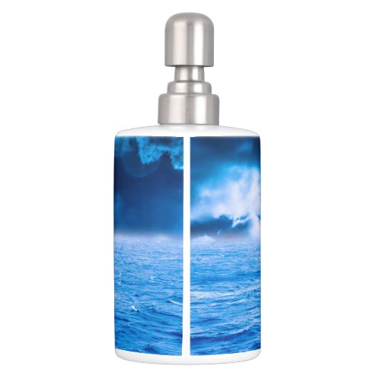 Dolphin Ocean Storm Soap Dispenser And Toothbrush Holder (Back)