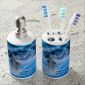 Dolphin Ocean Storm Soap Dispenser And Toothbrush Holder (Front)