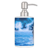 Dolphin Ocean Storm Soap Dispenser And Toothbrush Holder (Right)