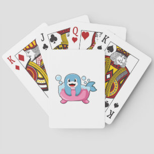 Dolphin on Bathtub Poker Cards
