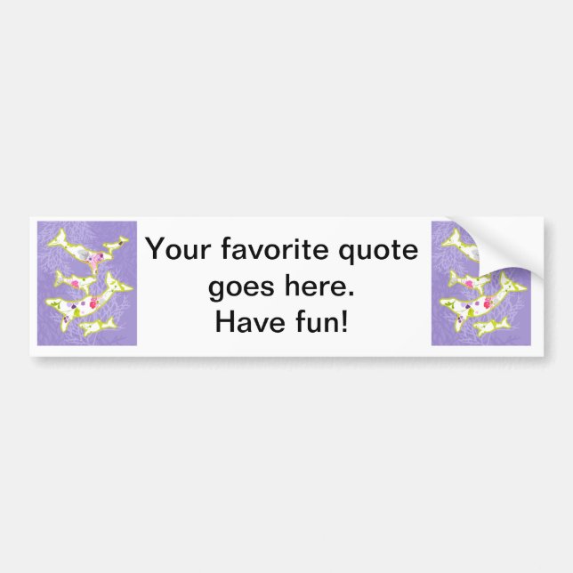 Dolphin on plain violet background. bumper sticker (Front)