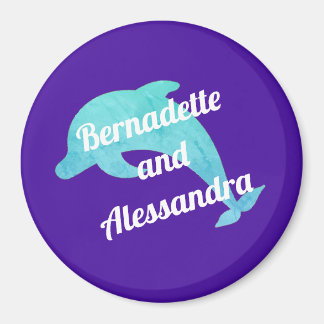 Dolphin on Purple Stateroom Door Marker Magnet