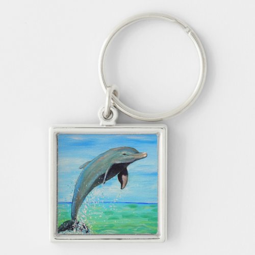 Dolphin Painting Keychain
