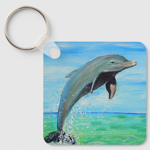 Dolphin Painting Keychain