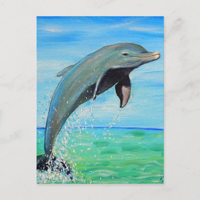 Dolphin Painting Postcard (Front)