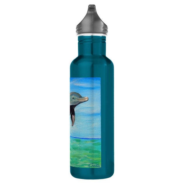 Dolphin Painting Stainless Steel Water Bottle (Right)