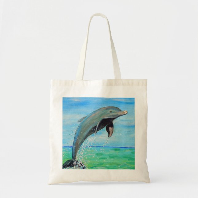 Dolphin Painting Tote Bag (Front)