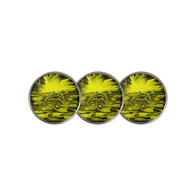 Dolphin pair in the Sunshine Golf Ball Marker (3 Up)