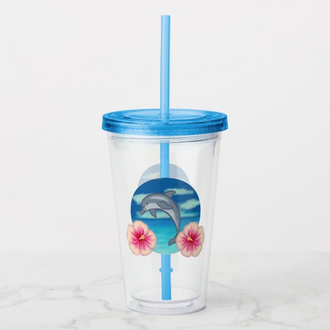 Dolphin Paradise Acrylic Tumbler (Front)