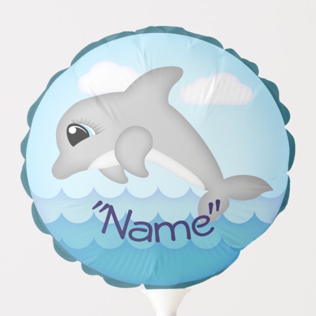 Dolphin Party, Birthday, Baby shower Decorations Balloon (Front)