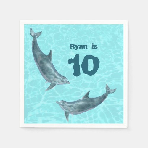 Dolphin Party Personalized Napkins