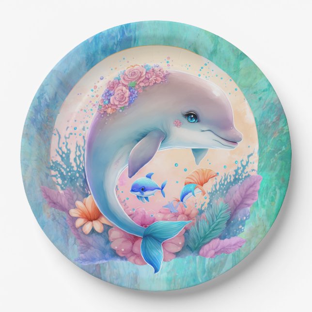 Dolphin Party Plate (Front)