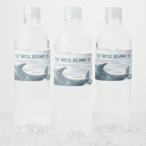 Dolphin Party Water Bottle Stickers