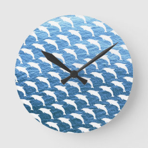 Dolphin Pattern Round Clock