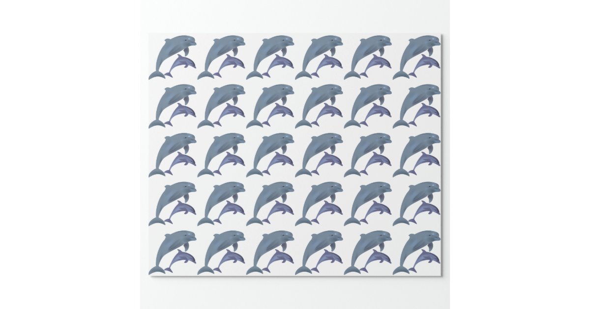 Dolphin Pattern Wrapping Paper | Zazzle