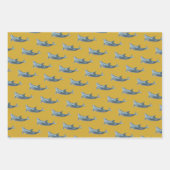 Dolphin Patterns Gold Wrapping Paper (Front 2)