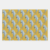 Dolphin Patterns Gold Wrapping Paper (Front)