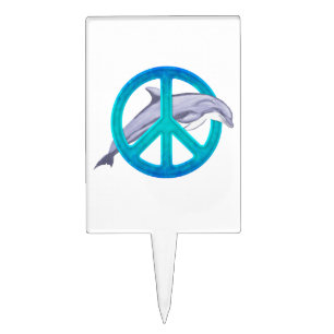 Dolphin Peace Cake Topper