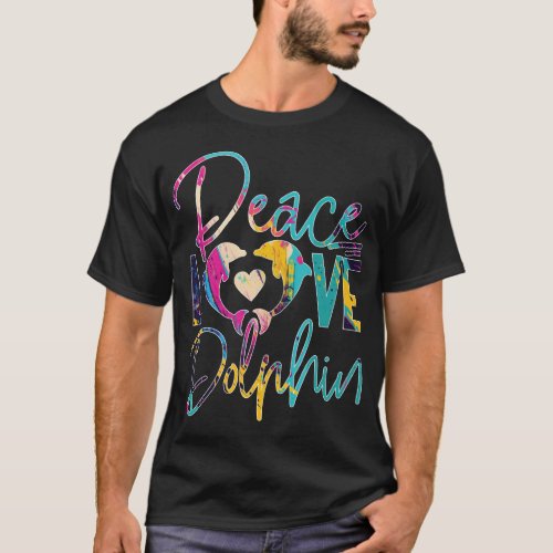 Dolphin Peace Love Dolphin T_Shirt