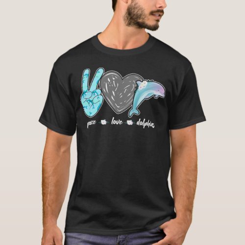 Dolphin Peace Love Dolphin T_Shirt