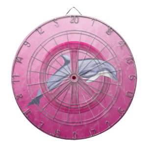 Dolphin Peace Pink Dartboard With Darts