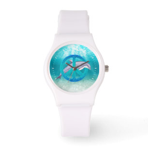 Dolphin Peace Symbol Watch