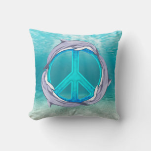Dolphin Peace Throw Pillow