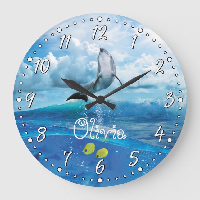 Dolphin Personalizable Wall Clock (Front)