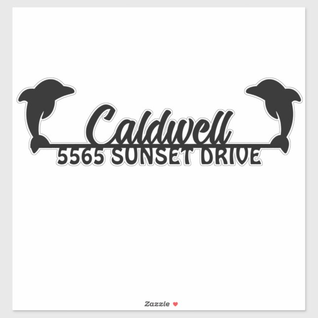 Dolphin Personalized Address Mailbox Sticker (Sheet)