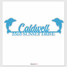 Dolphin Personalized Address Mailbox Sticker