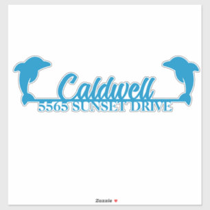 Dolphin Personalized Address Mailbox Sticker